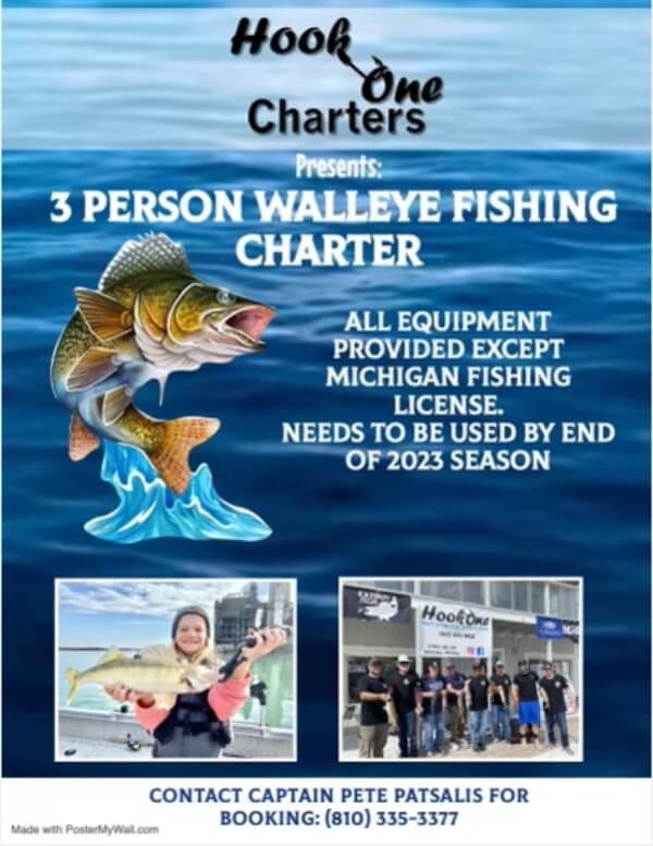Reunite The Fight 6th Annual Golf Outing Silent Auction: Three Person Walleye Charter