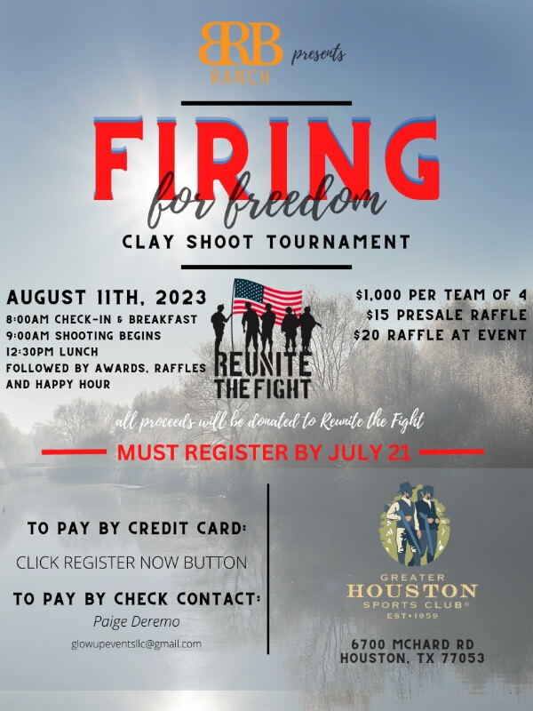 Firing for Freedom Clay Shoot Tournament | Reunite The Fight - helping US military veterans since 2017