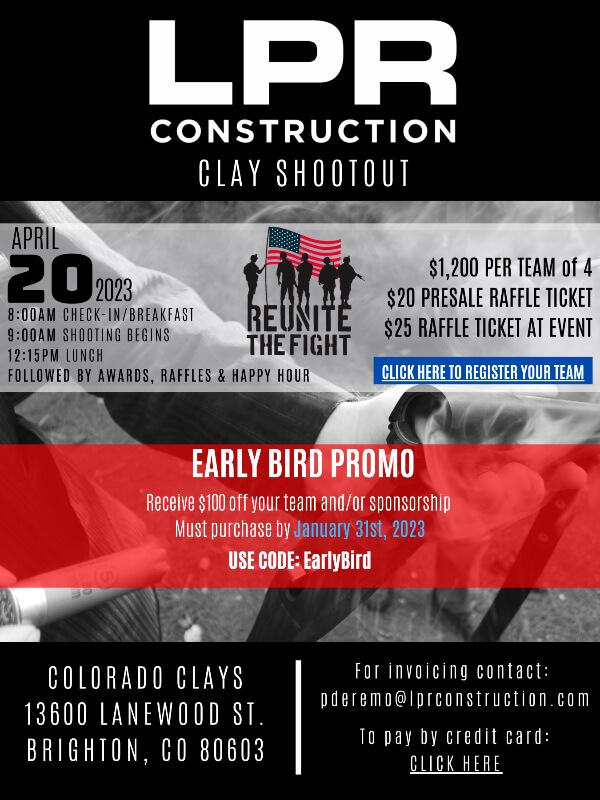 LPR Construction Clay Shootout | Reunite The Fight - helping US military veterans since 2017