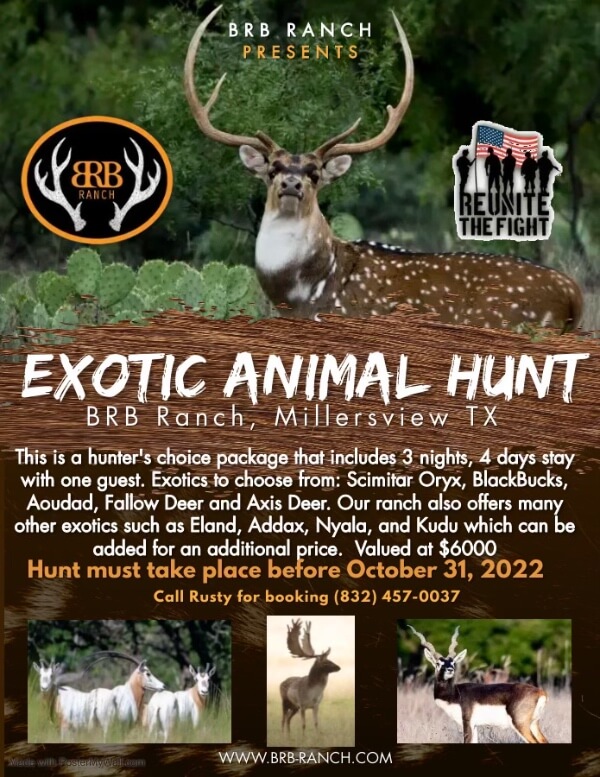 Reunite the Fight Silent Auction: Exotic Animal Hunt